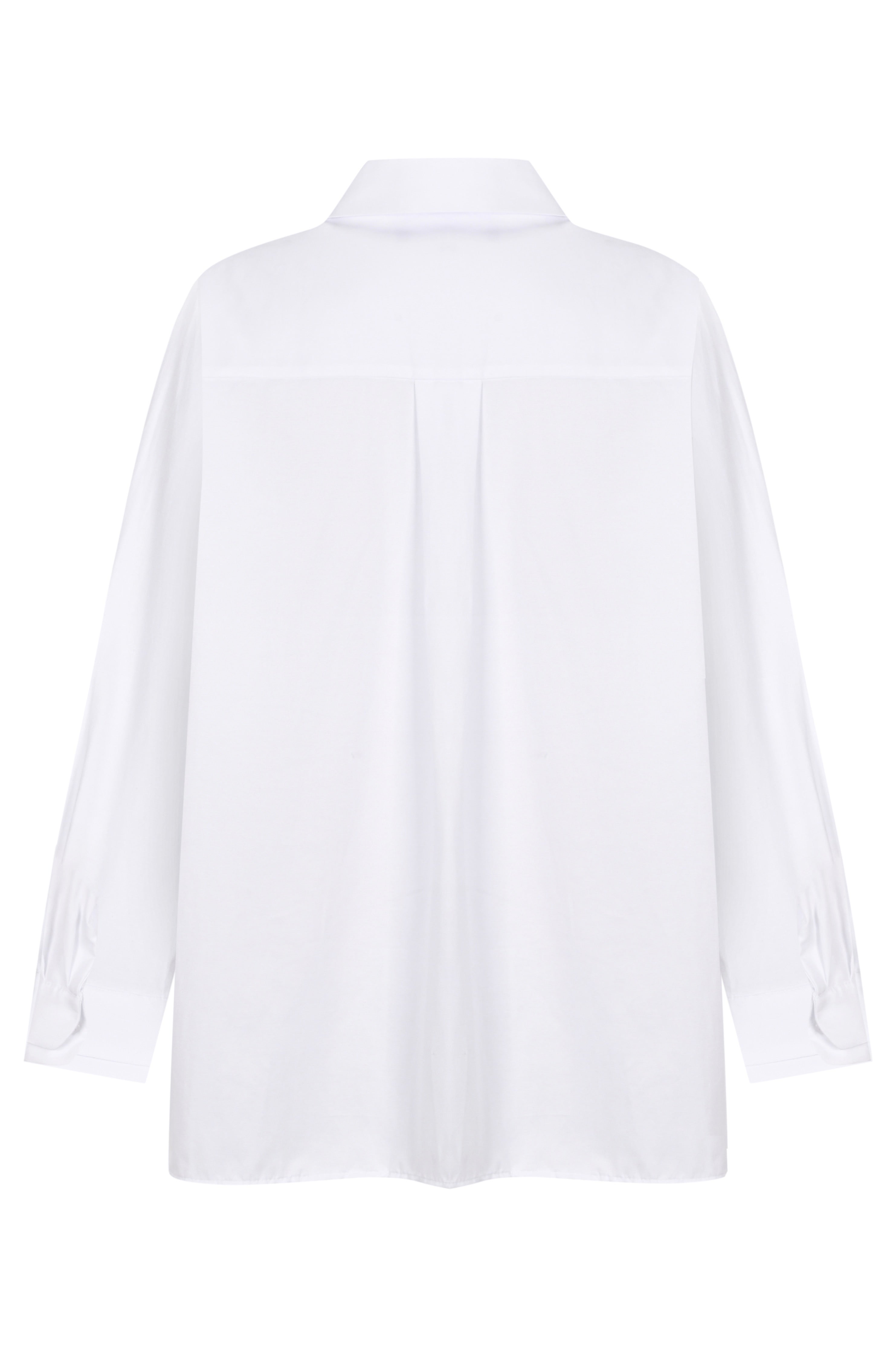 Weißes Oversize Bluse mit Strassverzierung